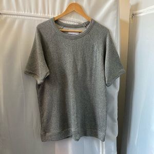 Soft Grey Short-Sleeve Sweatshirt